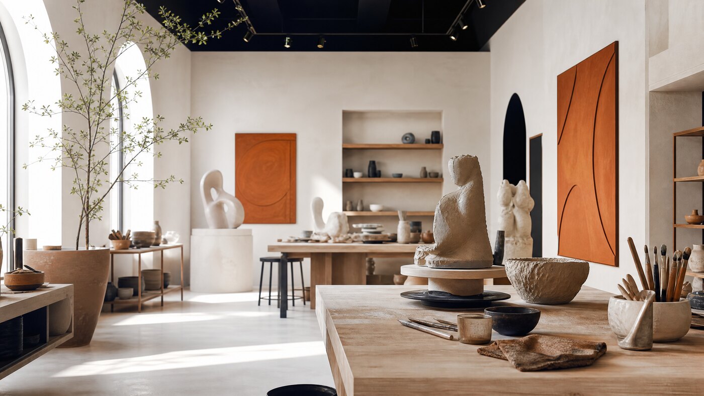 Atelier Maia Clay com materiais de modelagem
